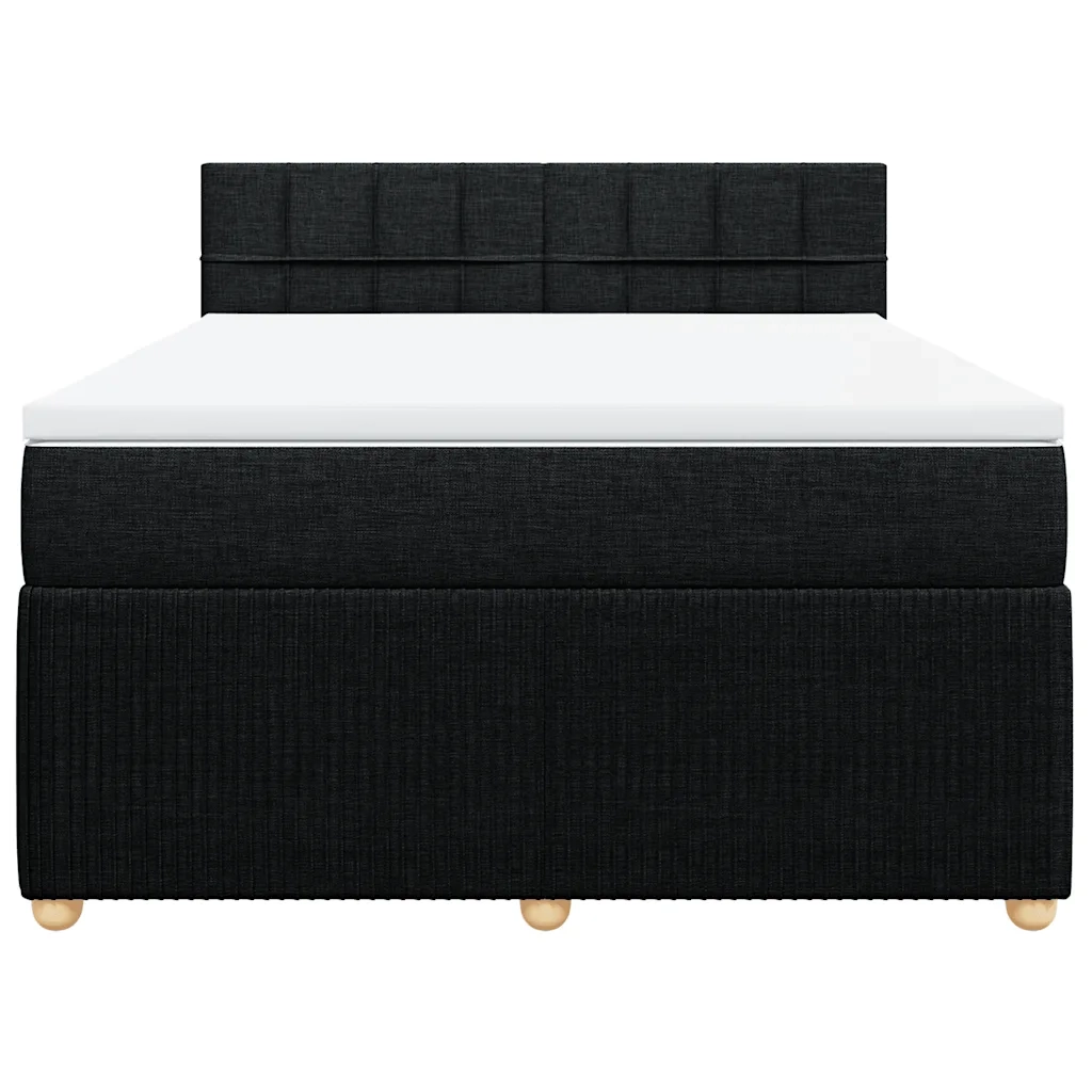 Giroletto a Molle con Materasso Nero 160x200 cm in Tessuto