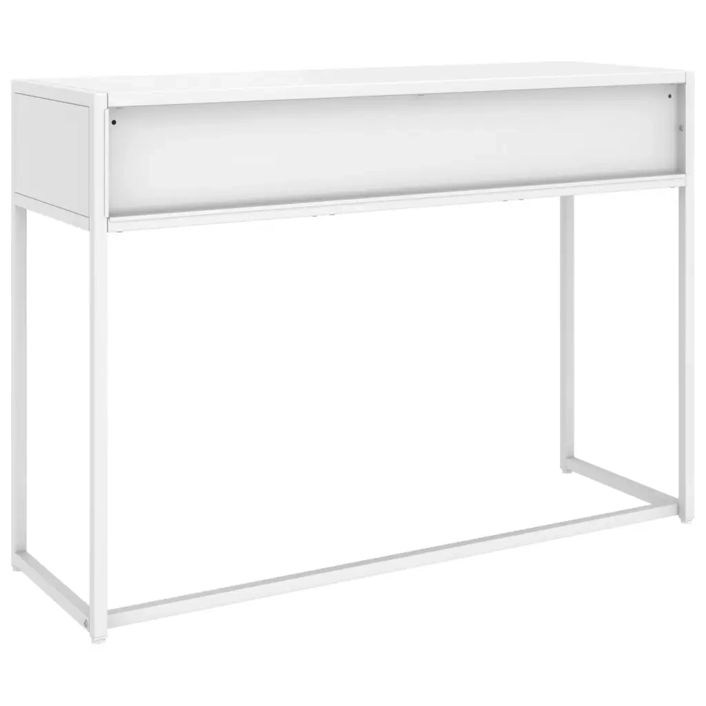 Tavolo Consolle Bianco 106x35x75 cm in Acciaio