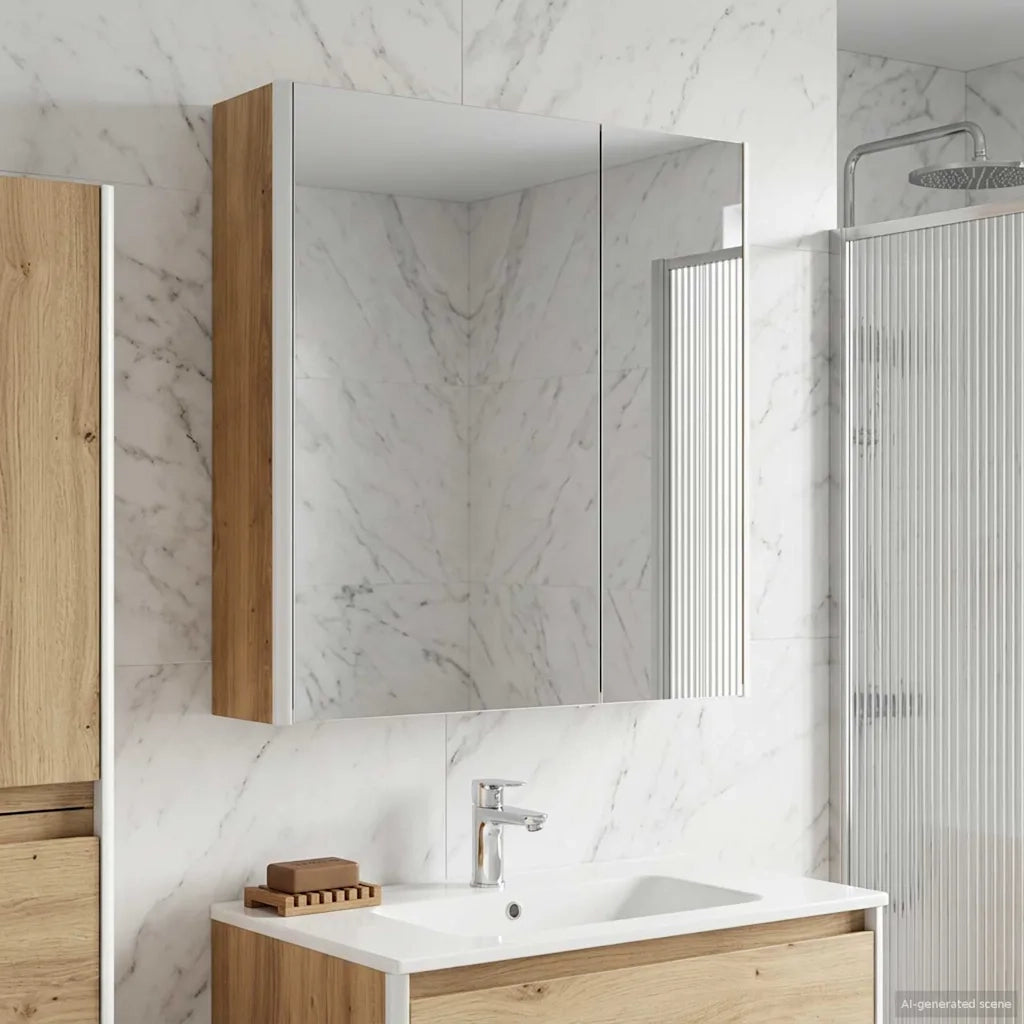 Mobiletto per specchio da bagno Rovere Artigianale