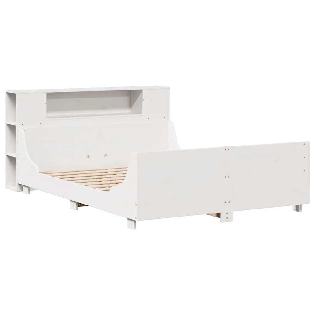 Giroletto senza Materasso-Struttura Letto Bianco 140x200 cm Legno Massello Pino 235969