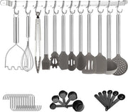 Set di accessori da cucina 38 pezzi con cucchiaio e ciotola - Accessori da cucina anti-adesivi - Resistenti al lavastoviglie