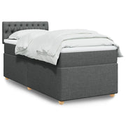 vidaXL Giroletto a Molle con Materasso Grigio Scuro 80x200 cm Tessuto