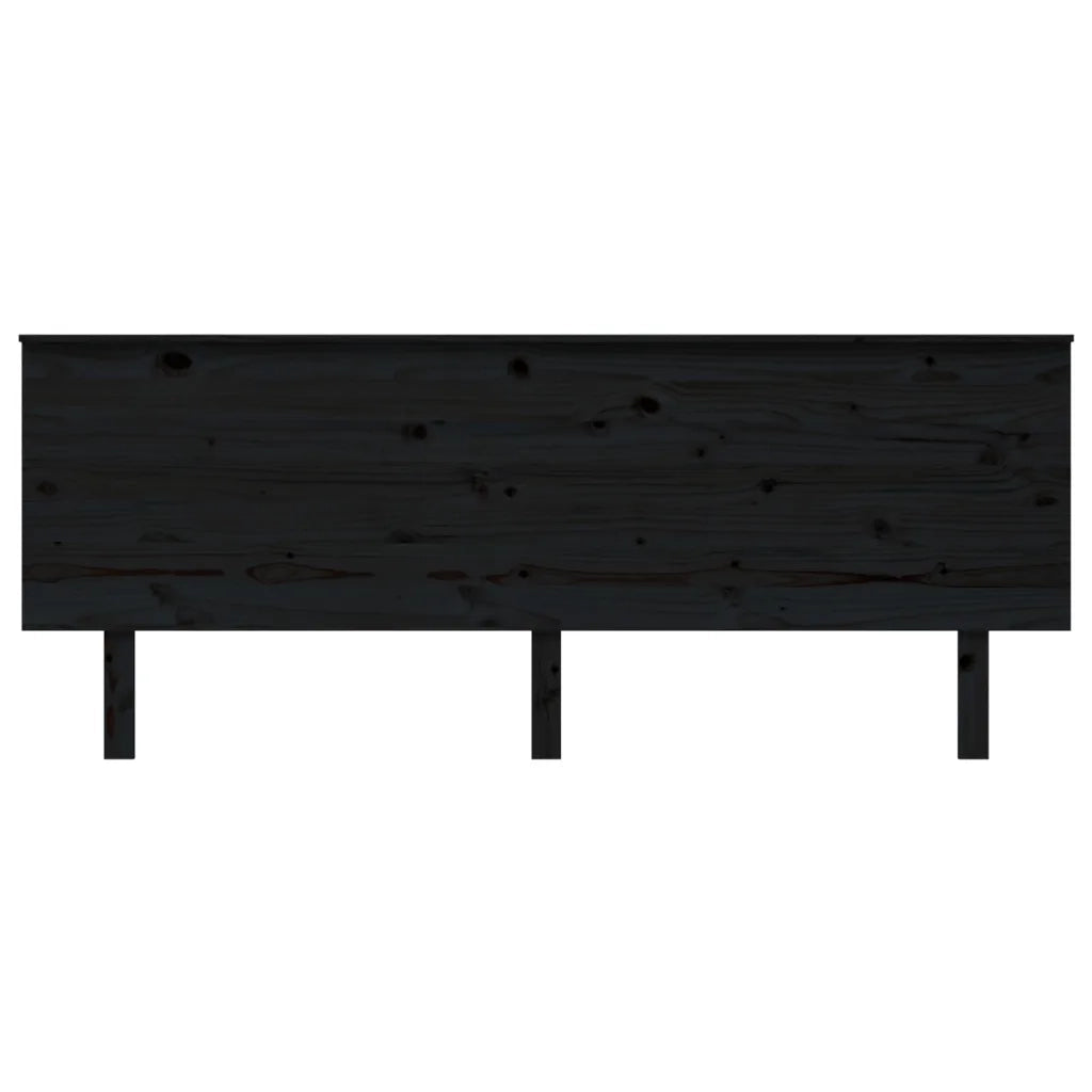 Testiera per Letto-Testata-Testiera Decorativa Nera 204x6x82,5 cm in Legno Massello di Pino