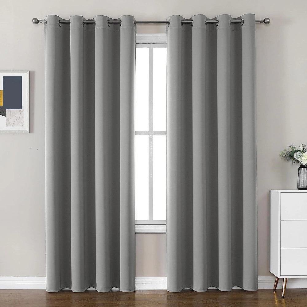 Trade Shop - Tenda Oscurante Nogah Pannello Singolo 8 Borchie Porta Finestra Bastone 140x180 -
