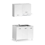 Mini cucina monoblocco bianco frassinato Zagabria 120
