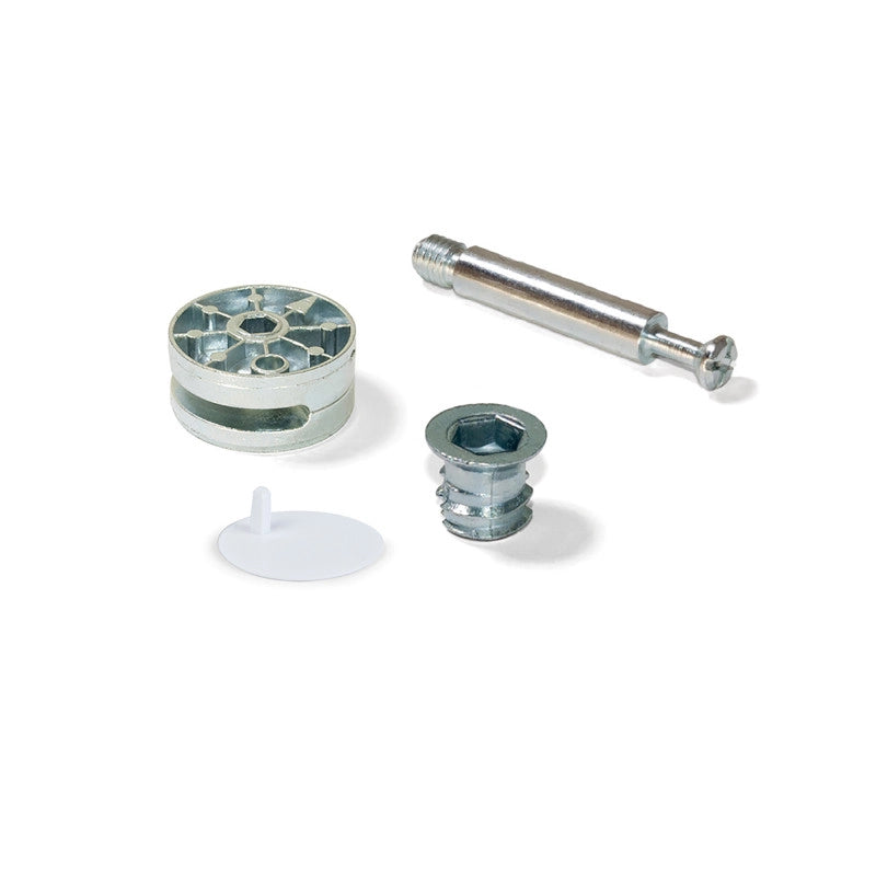 Lotto di 50 Squadrette di unione per mobili, 20,5x20,7 mm, 2 fori, Zama, Nichelato