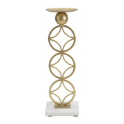 Portacandela VKH344, Oro, Marmo, 10x10x32 cm