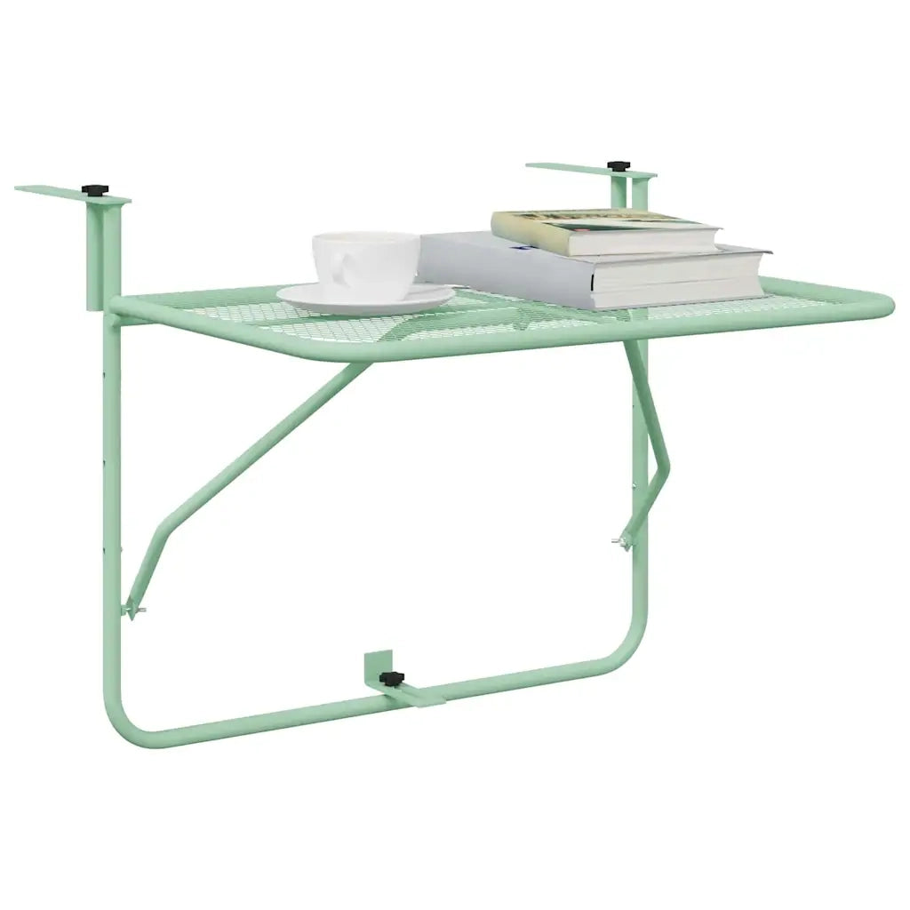 Tavolo Appeso da Balcone Verde menta 60 x 39 x 65 cm Acciaio 42008080