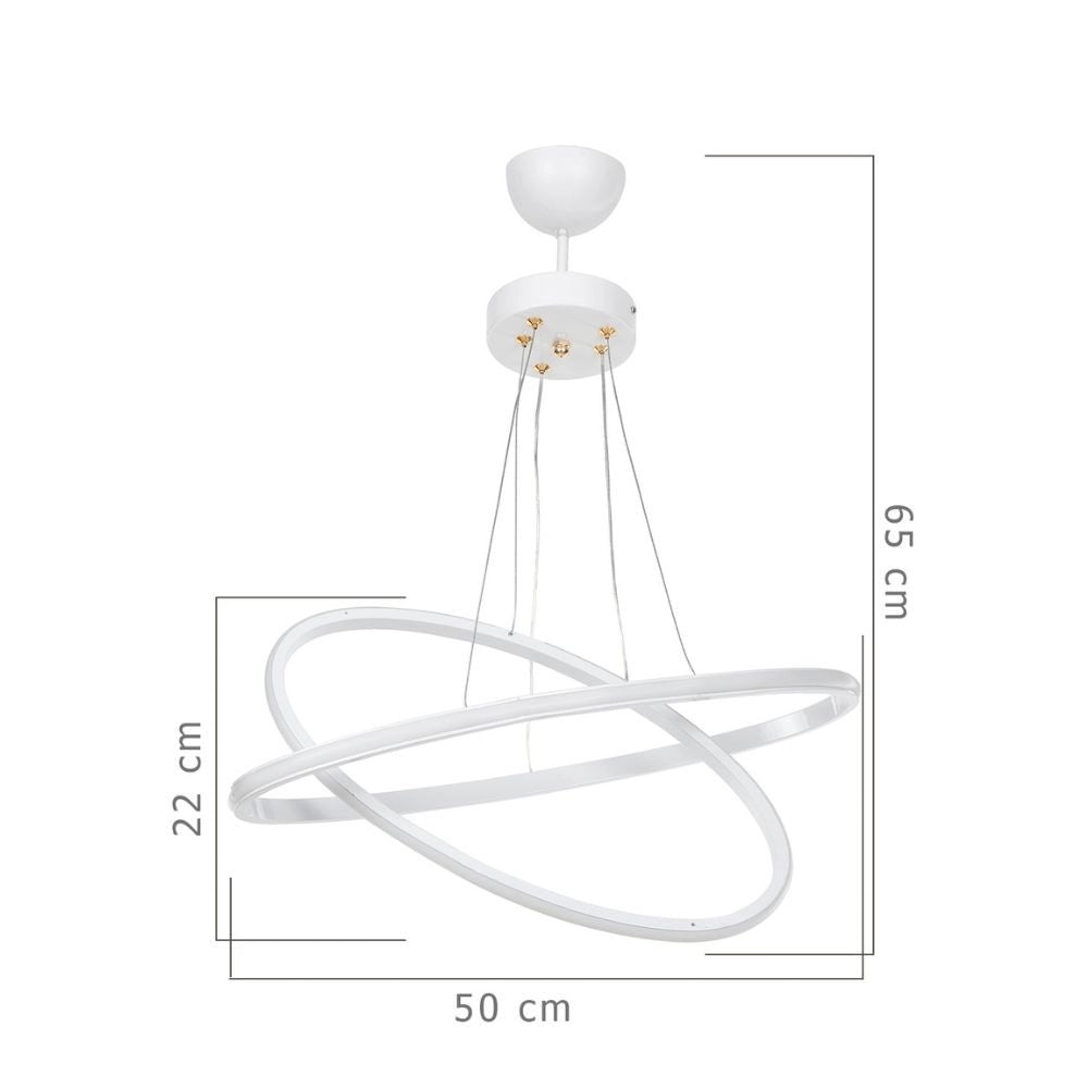 Lampada a sospensione Muso due anelli bianchi Led MDL4438 EFFEZ