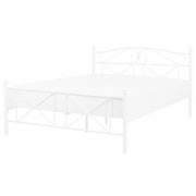 Letto matrimoniale 140 cm 6 Rete a doghe con struttura in metallo bianco retrò