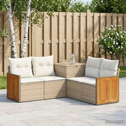 Set di divani 5 pz Beige e Bianco Crema 3447966