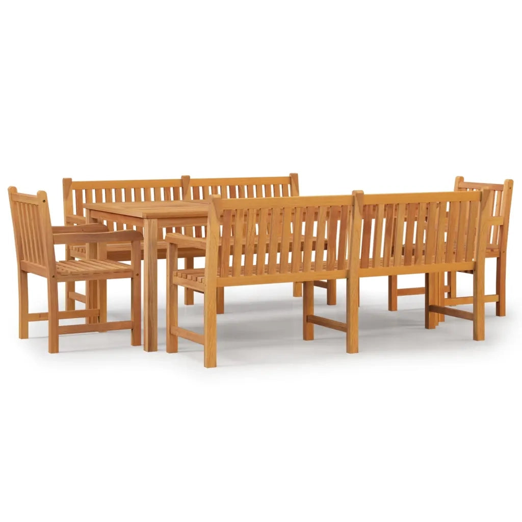 Set da Pranzo per Giardino 5 pz in Legno Massello di Teak cod mxl 51665