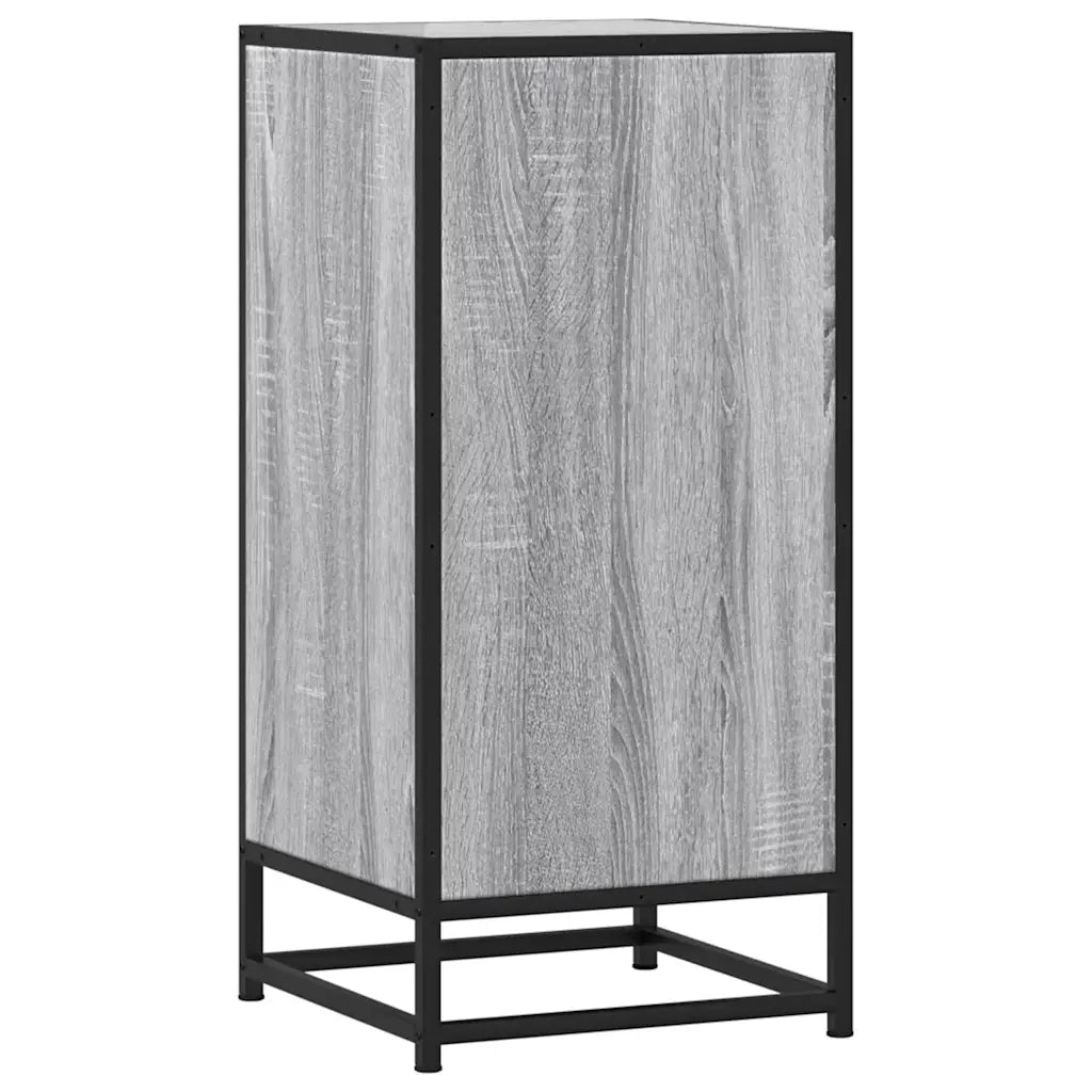 Credenza Grigio Sonoma 35,5x35x76 cm in Truciolato e Metallo 848957