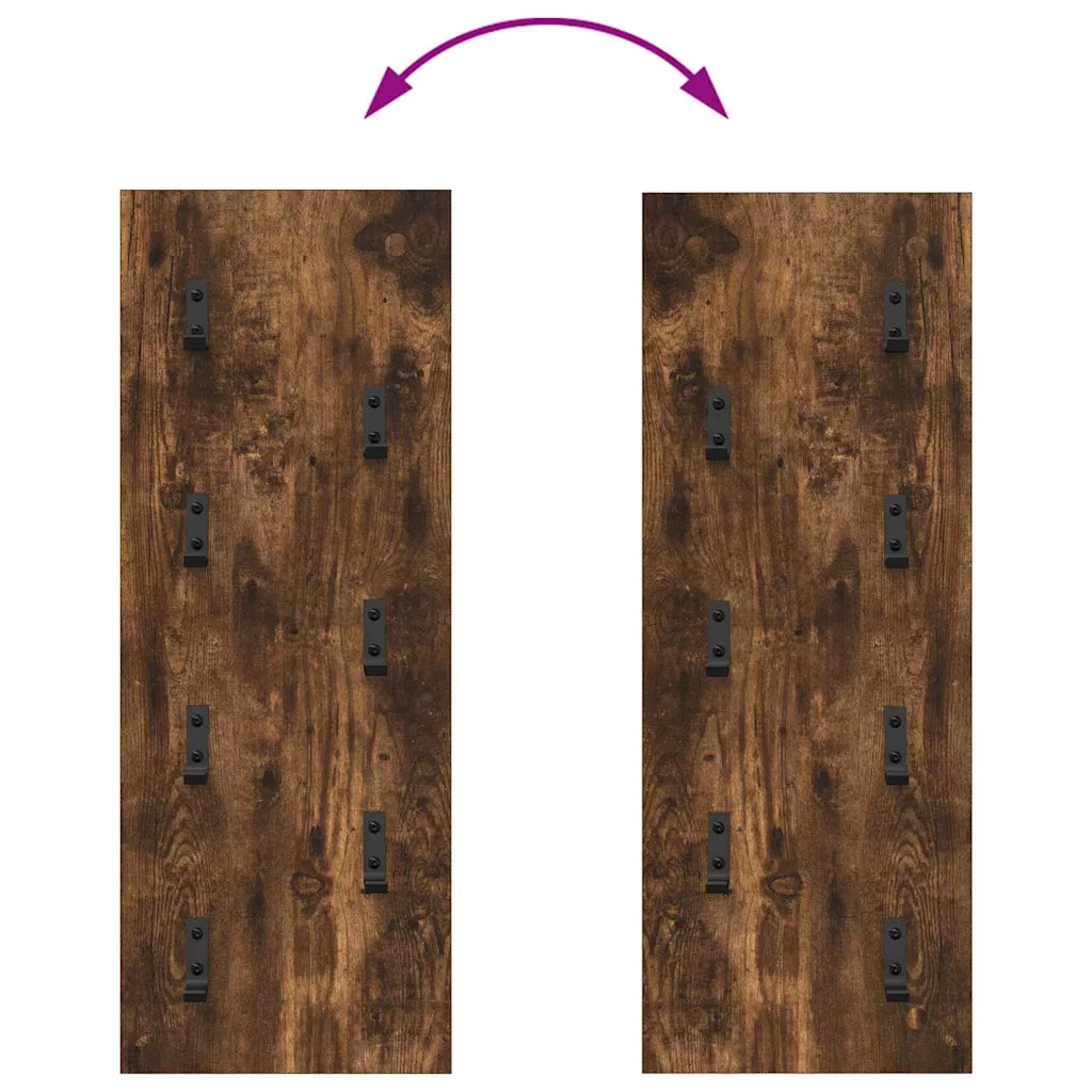 Appendiabiti a muro Rovere fumé 30 x 1,5 x 80 cm 874471