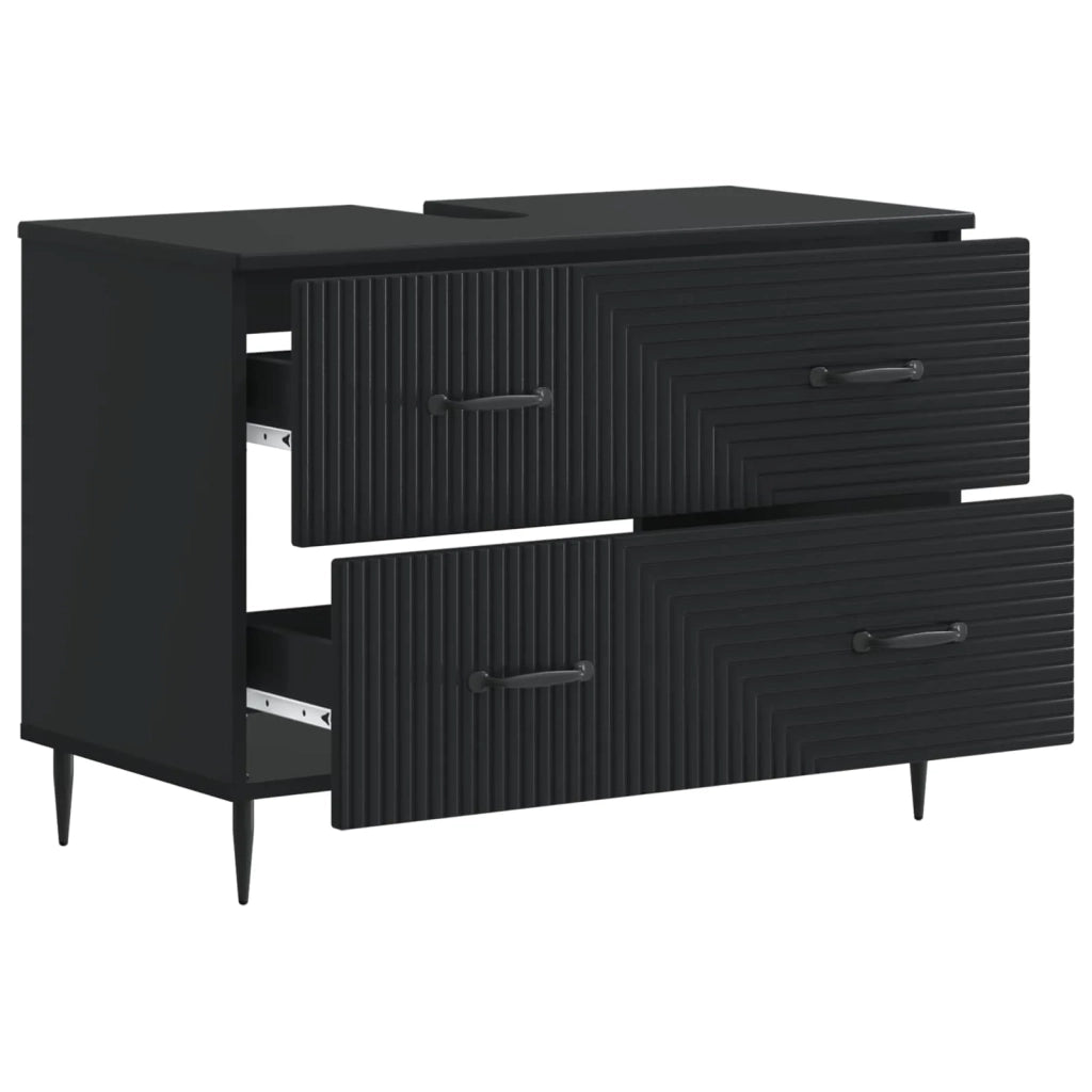 Armadio per Lavabo da Bagno HAARLEM Nero 82 x 41 x 58,5 cm 896796