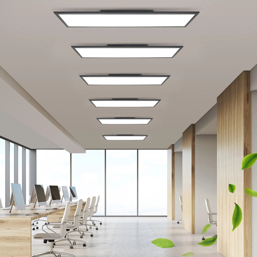 ZMH Lampada da soffitto plafoniera LED nera dimmerabile telecomando per soggiorno ufficio