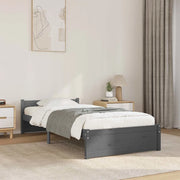 Giroletto-Struttura Letto in Legno Massello Grigio 75x190 cm Small Single 126184