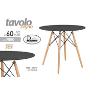 Tavolo tondo moderno urban industrial nero cm 60