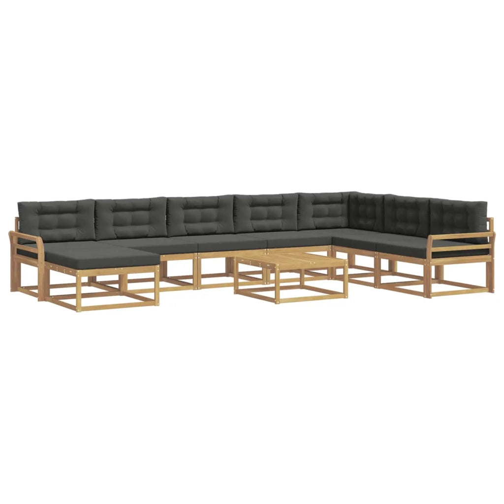 Set di divani da esterno 9 pcs Bianco e Antracite