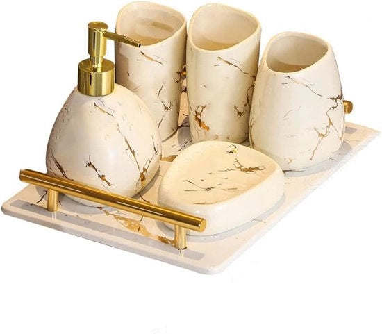 Set di accessori da bagno – Set da bagno in stile lussuoso – Accessori da bagno – Ecosostenibile