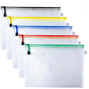 Set di documenti A4 impermeabile - 5 pezzi - con tas trasparente e cerniera colorata - 32x23 cm - per organizzazione dei documenti - Documentmap