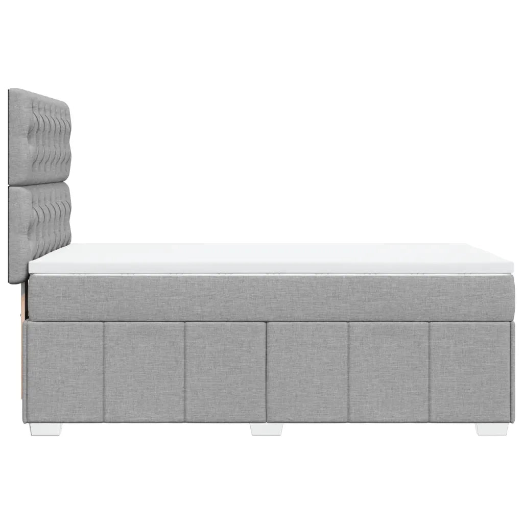 Giroletto a Molle con Materasso Grigio Chiaro 90x190 cm Tessuto