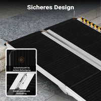 Rampa a valigia per sedia a rotelle, pieghevole mobile antiscivolo, in alluminio 183cm 270kg