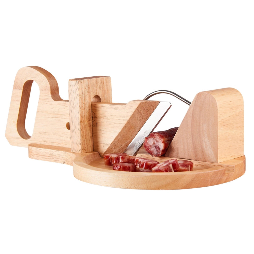Affettatrice Manuale 30,2x19,1x12,0 cm per Salumi in Legno Naturale