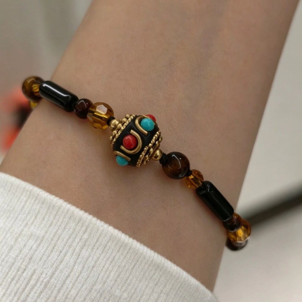 Braccialetto di nicchia in stile etnico esotico retr¨° color marrone