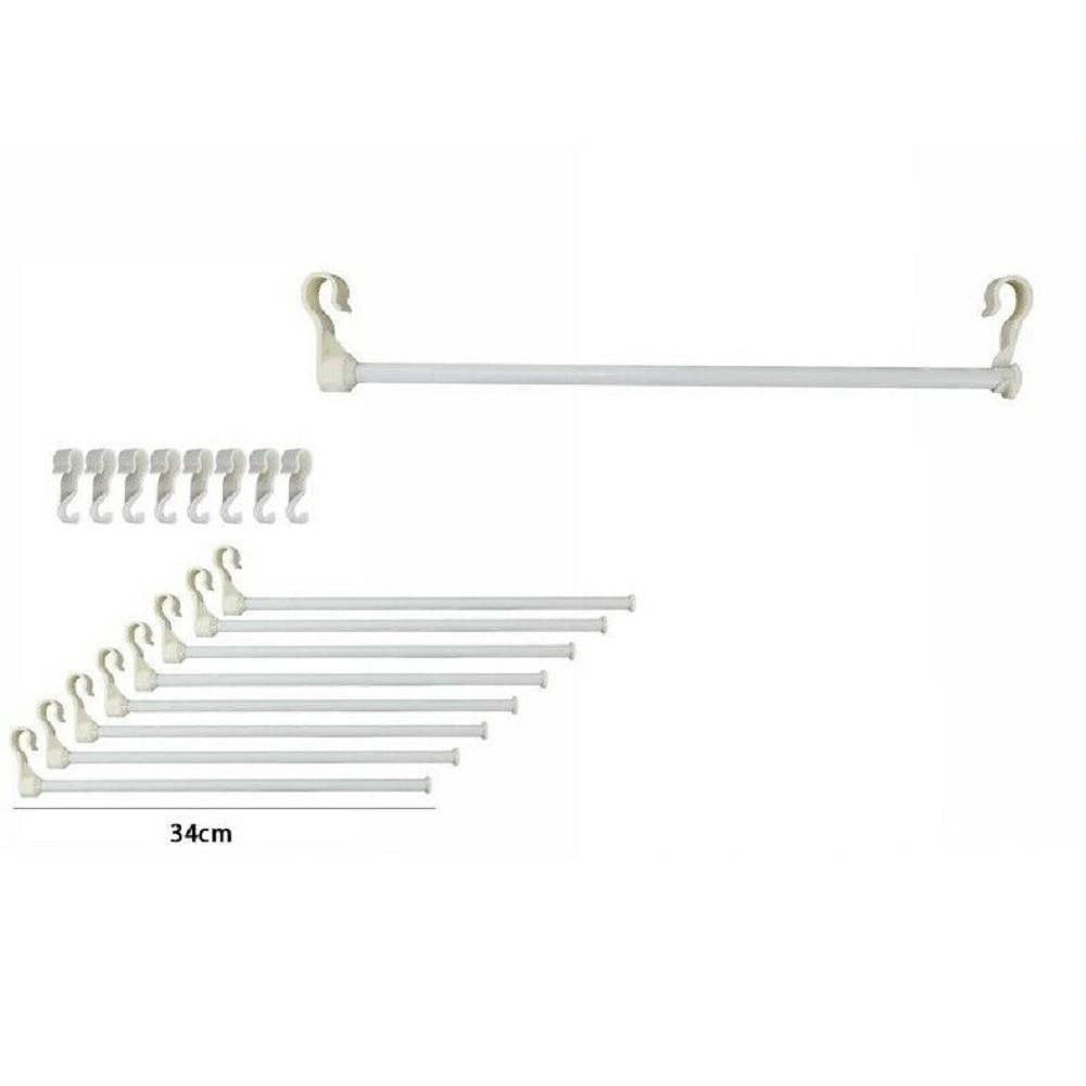 Trade Shop - Set Stampelle Grucce 8 Appendi Abiti Salvaspazio Porta Pantaloni Armadio 70509 -