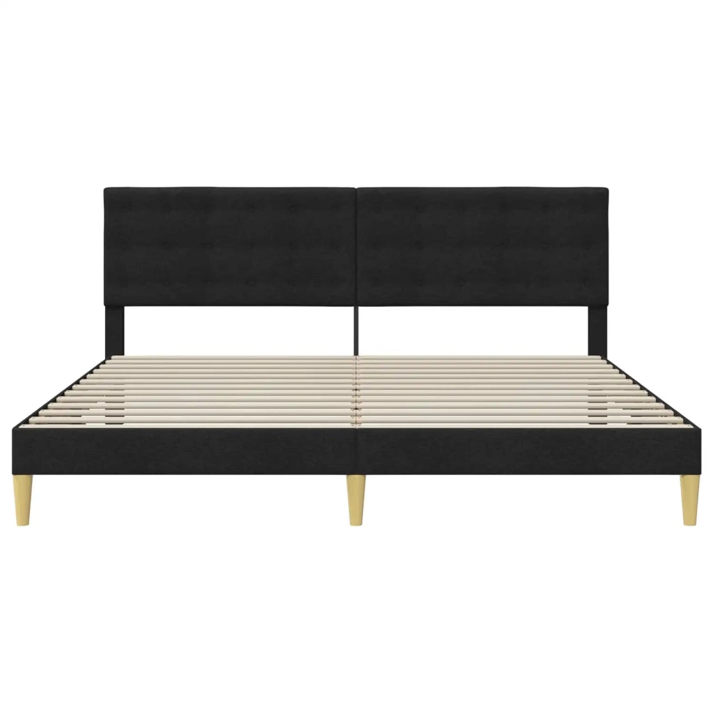 Struttura del letto con testiera Nero 180 x 200 cm Tessuto 42027811