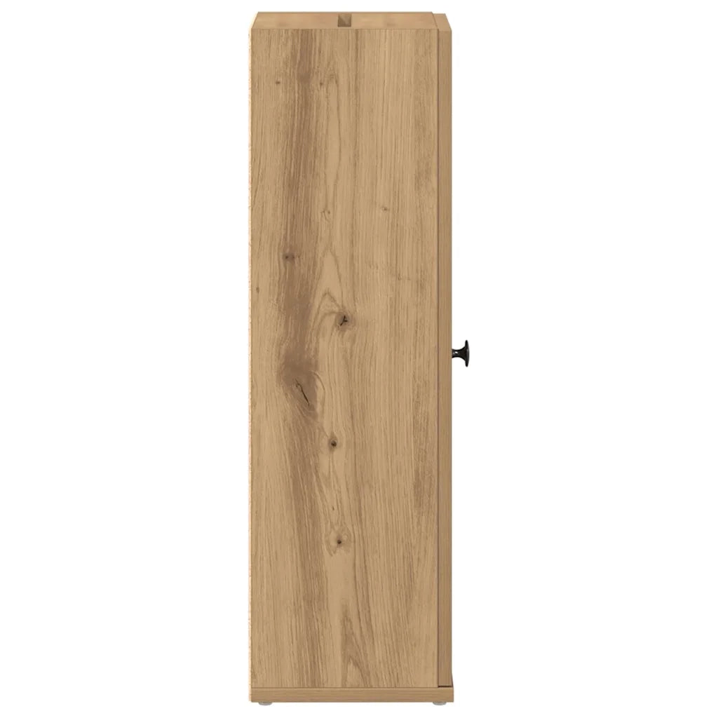 vidaXL Mobile da Bagno con Portarotolo Rovere Artigianale 20,5x22x72cm