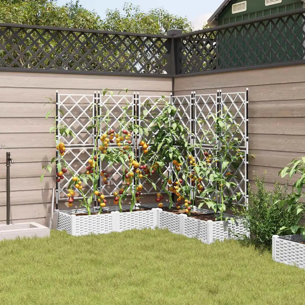 Vaso da giardino 5 pcs Bianco 120 x 120 x 125,5 cm Plastica 42002910