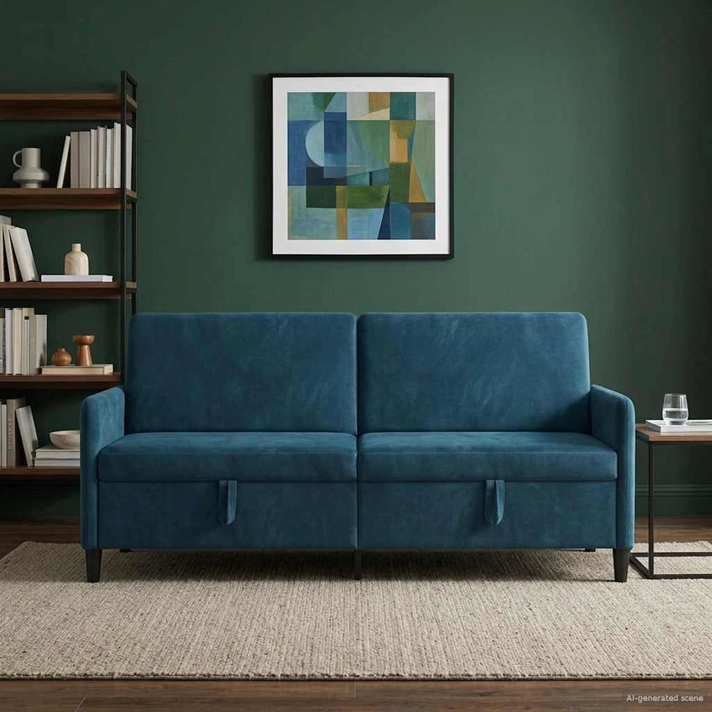 Divano con Storage Blu 192 x 78 x 87 cm Poliestere 42036998