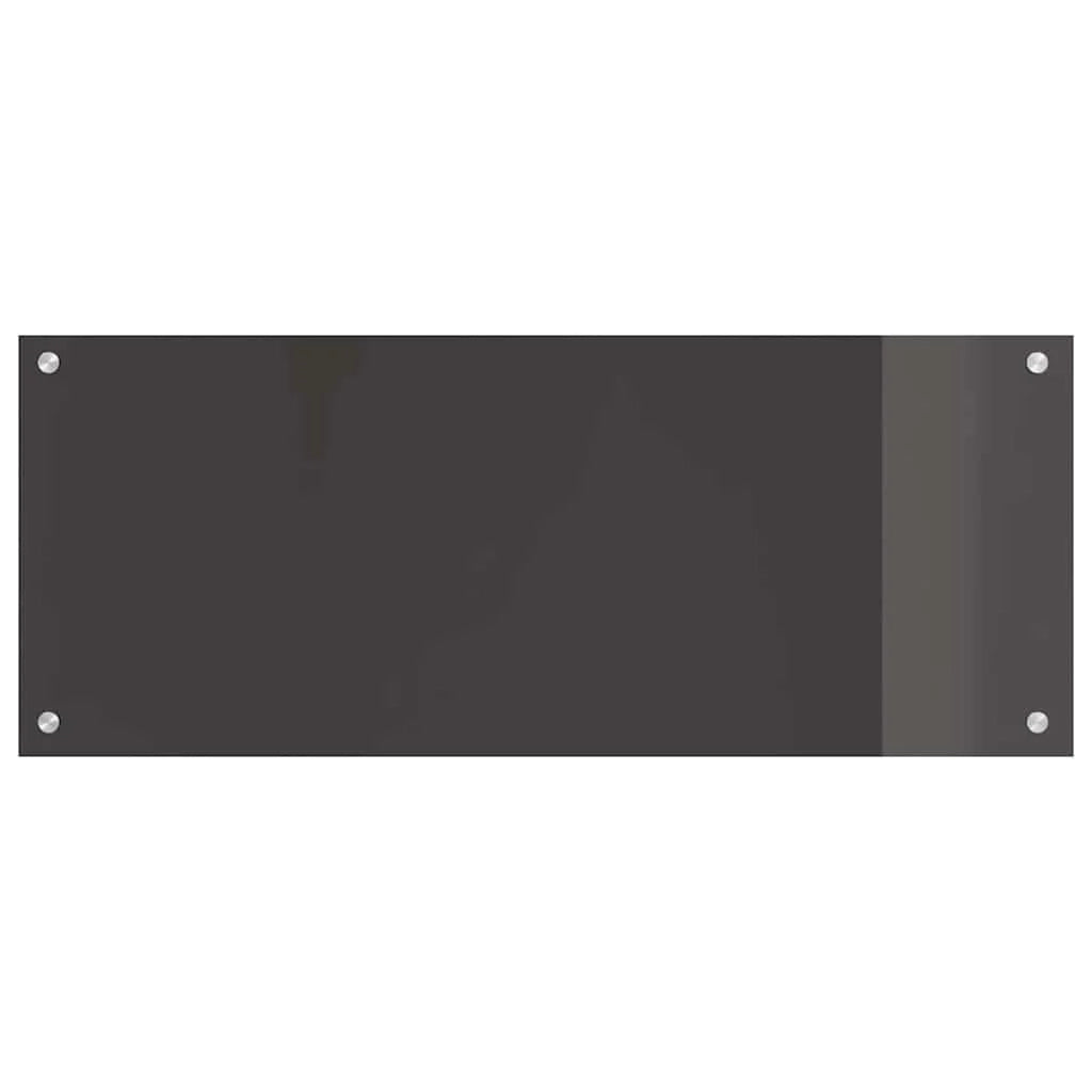 Set di 2 paraschizzi da cucina resistenti al calore 100 x 40 cm design moderno e pratico in vetro temperato grigio scuro 02_0056247