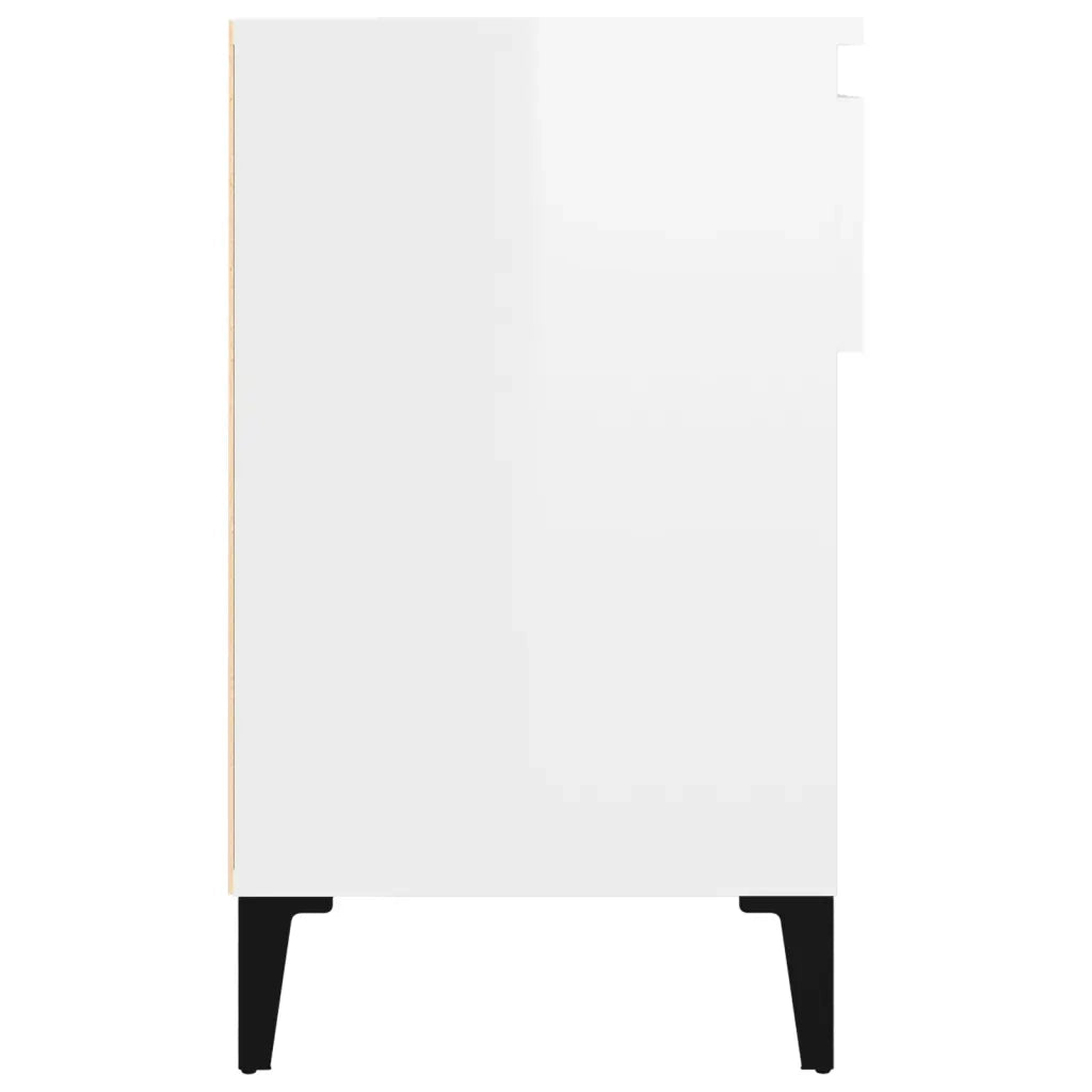 Scarpiera Bianco Lucido 102x36x60 cm in Legno Multistrato 821214