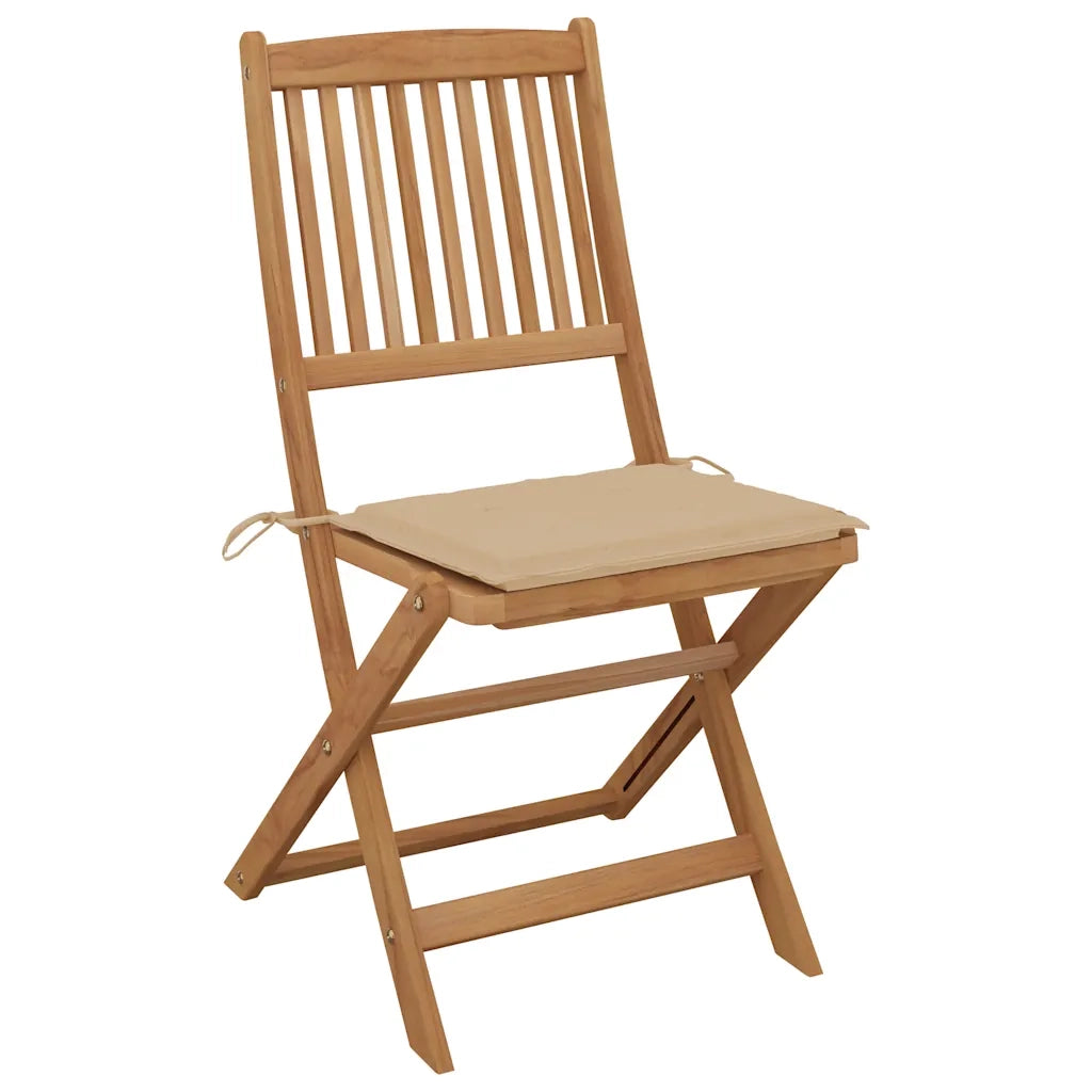 Sedie da Giardino Pieghevoli 2 pz con Cuscini Massello Acacia cod mxl 51246