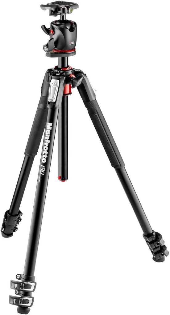 Kit Treppiede 190XPRO a 4 Sezioni in Alluminio con Testa su 3 Assi, Kit Professionale Accessori Fotografia, Treppiede Fotocamera con Testa 3-Vie per fotocamera mirrorrless, DSLR