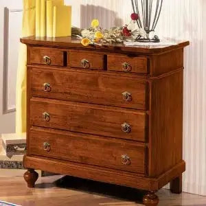 Comò in legno massiccio noce scuro arte povera mod Napoli
