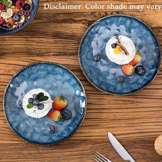 Piatti da dessert rotondi in porcellana 20,3 cm - Set da 4, adatto per forno a microonde, forno e lavastoviglie