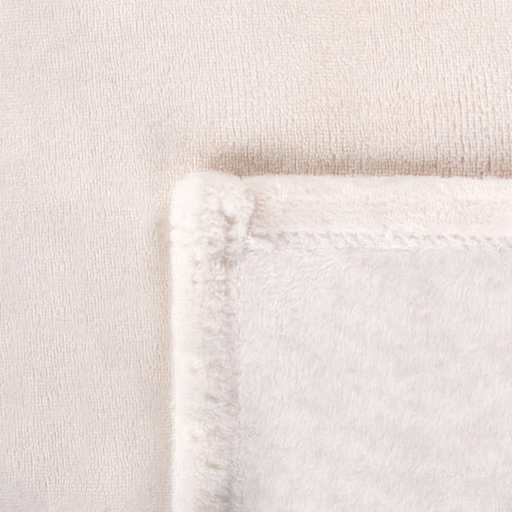 Coperta plaid in poliestere bianco sporco 150 x 200 cm morbido durevole letto divano soggiorno stile classico