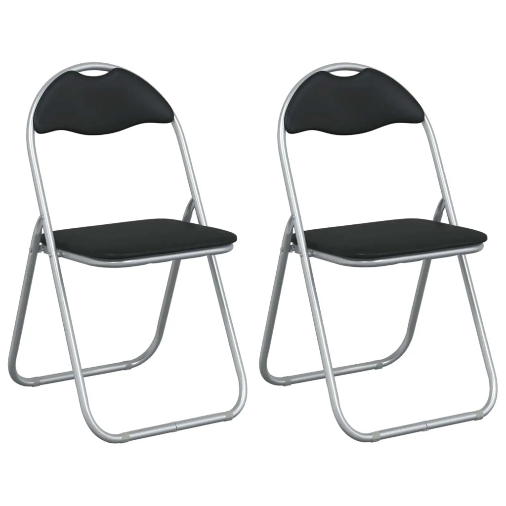 Sedia pieghevole 2 pcs Nero e Grigio 48 x 43,5 x 81 cm 42029043