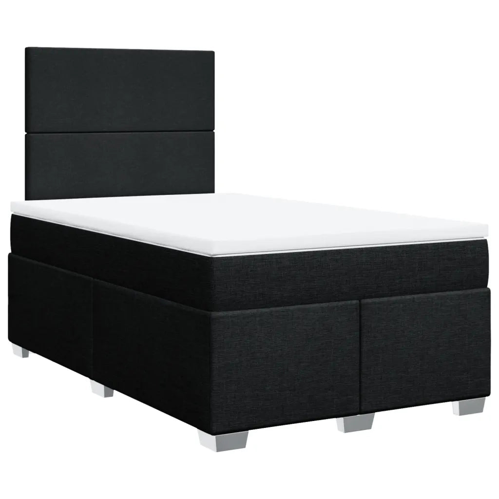 vidaXL Giroletto a Molle con Materasso Nero 120x200 cm in Tessuto