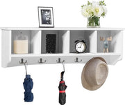 Armadio a muro con 4 cassetti e 5 ganci, porta oggetti in stile moderno e minimalista, per bagno, ingresso, soggiorno, cucina (bianco)