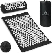 Kit di supporto per schiena con cuscino speciale - Massaggio a pressione acupunturale XL con punti di pressione acupunturali - Incluso pallone di gomma gratuita