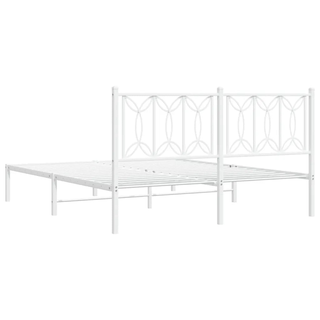 Giroletto con Testiera Metallo Bianco 150x200 cm