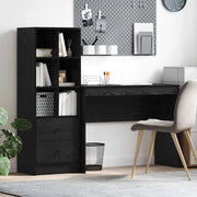 Scrivania con cassetto con lo scaffale 2 pcs Rovere Nero 3337330
