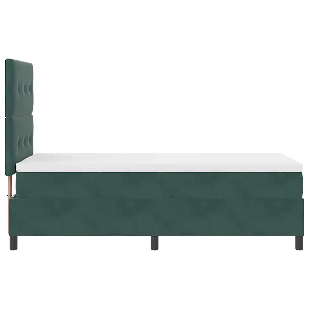 Letto a Sorgente LED Verde Scuro 100 x 200 cm Velluto 3343295