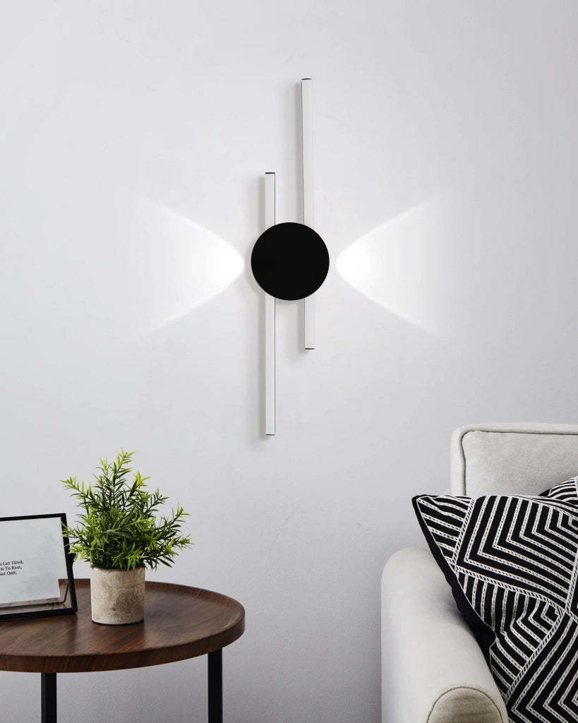 Plafoniera Moderna Venticello Alluminio Nero 2 Luci Led 20,91W 2400+135Lm Ip20