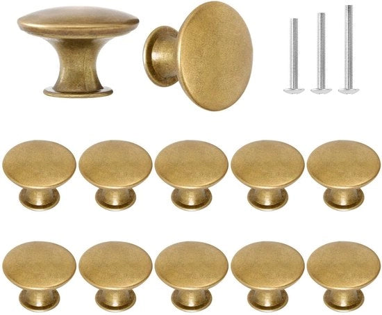 12x Viti vintage in ottone, maniglie antiche per armadietti da cucina 30 mm